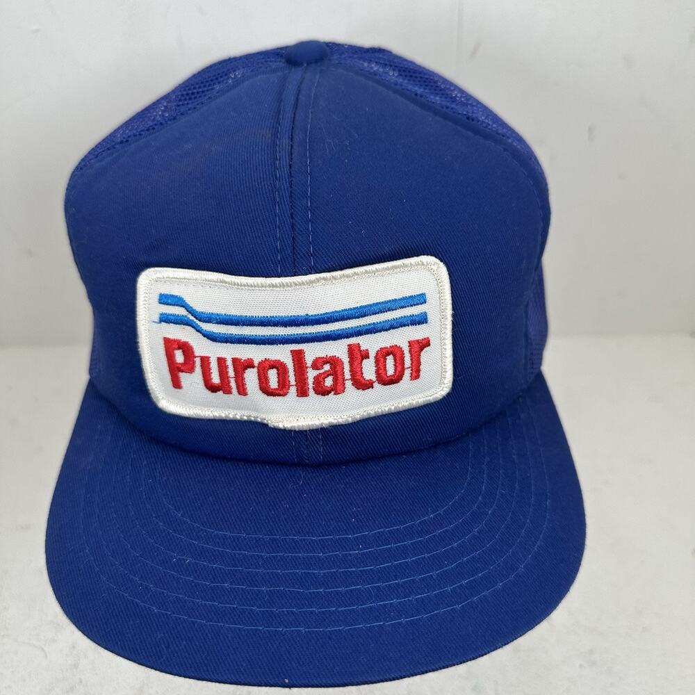Vintage Purolator Patch Logo Hat Cap AMI Youngan Korea Trucker Hat Mesh Snapback